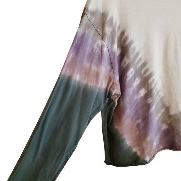 Daydreamer Tie Dye Cropped Hippie Festival Tee Shirt in Dusty Rose Small - Picture 6 of 16